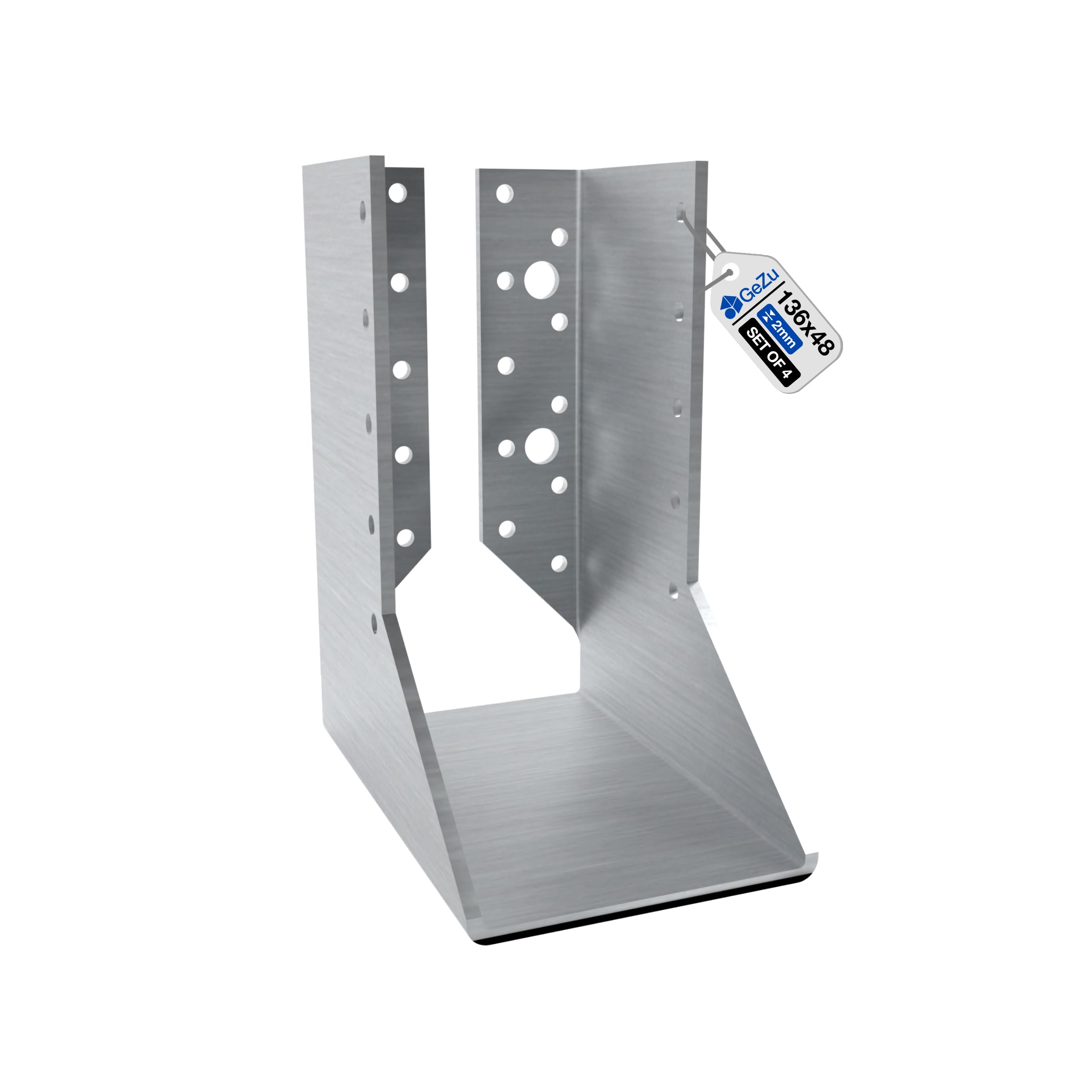 GeZu Impex Beam Shoe Outside Tabs 48 x 136 mm Galvanized Set of 4 Wooden Beam Joists โ image 1