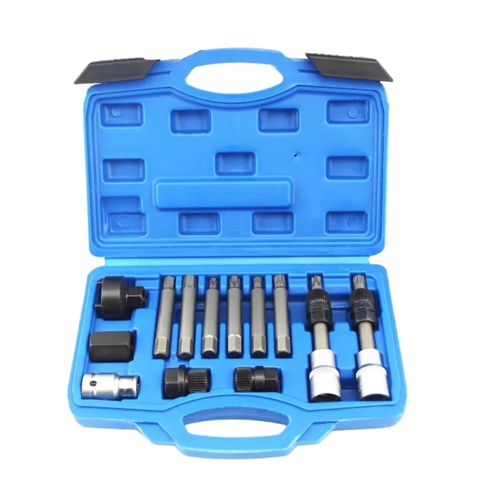 Juskaqzyi One Color Tool Chest Adjustable Puller 13Pcs Alternator Freewheel Pulley Puller Removal Alternator Pulley Extractor Engine Car Tool Kit Tool Set Toolbox