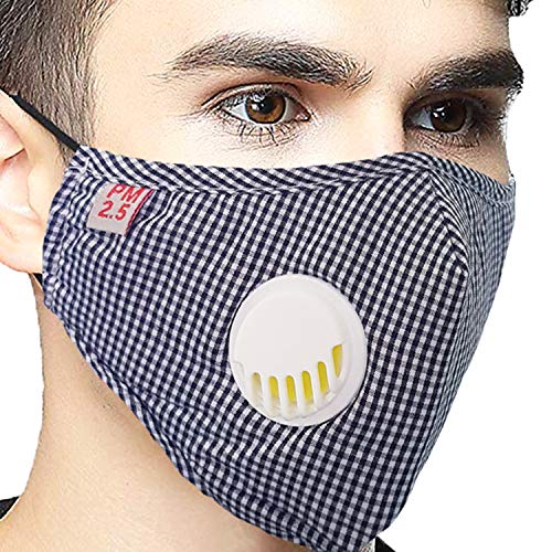 Image of VRITRAZ Print Reusable Washable PM 2.5 Anti Pollution Activated Carbon Dust Face Mask with Breathing Valve