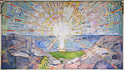 Peinture sur Toile Soleil d'Edvard Munch pour une Chambre Nordique Lumineuse
