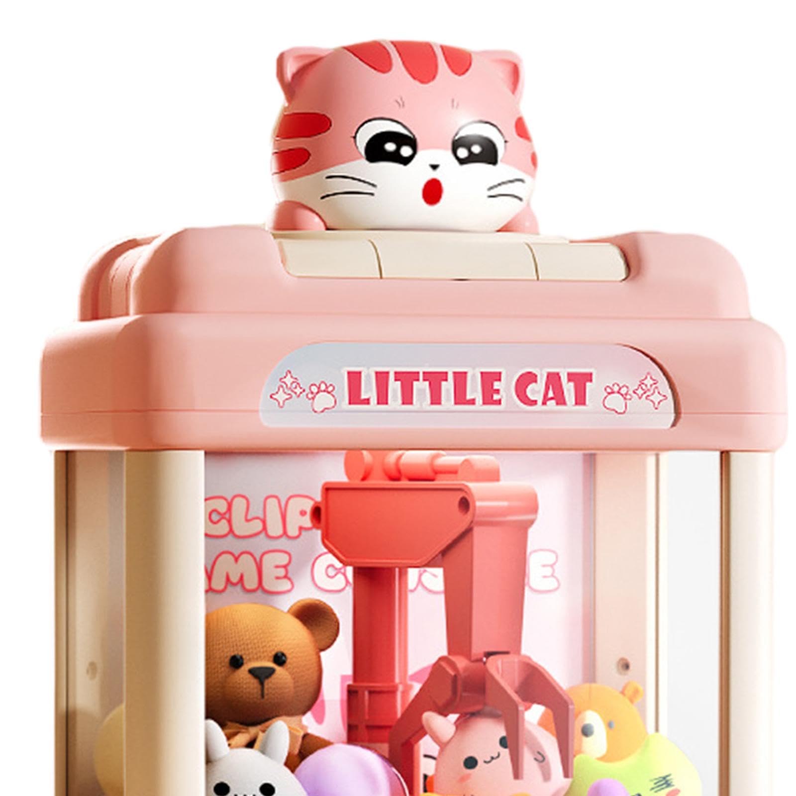 1 Pezzo Macchina Artiglio Distributore Mini Gioco Elettronico Arcade Bambini con Luci Suoni per attività Interattive Adatto a Compleanno, Rosa