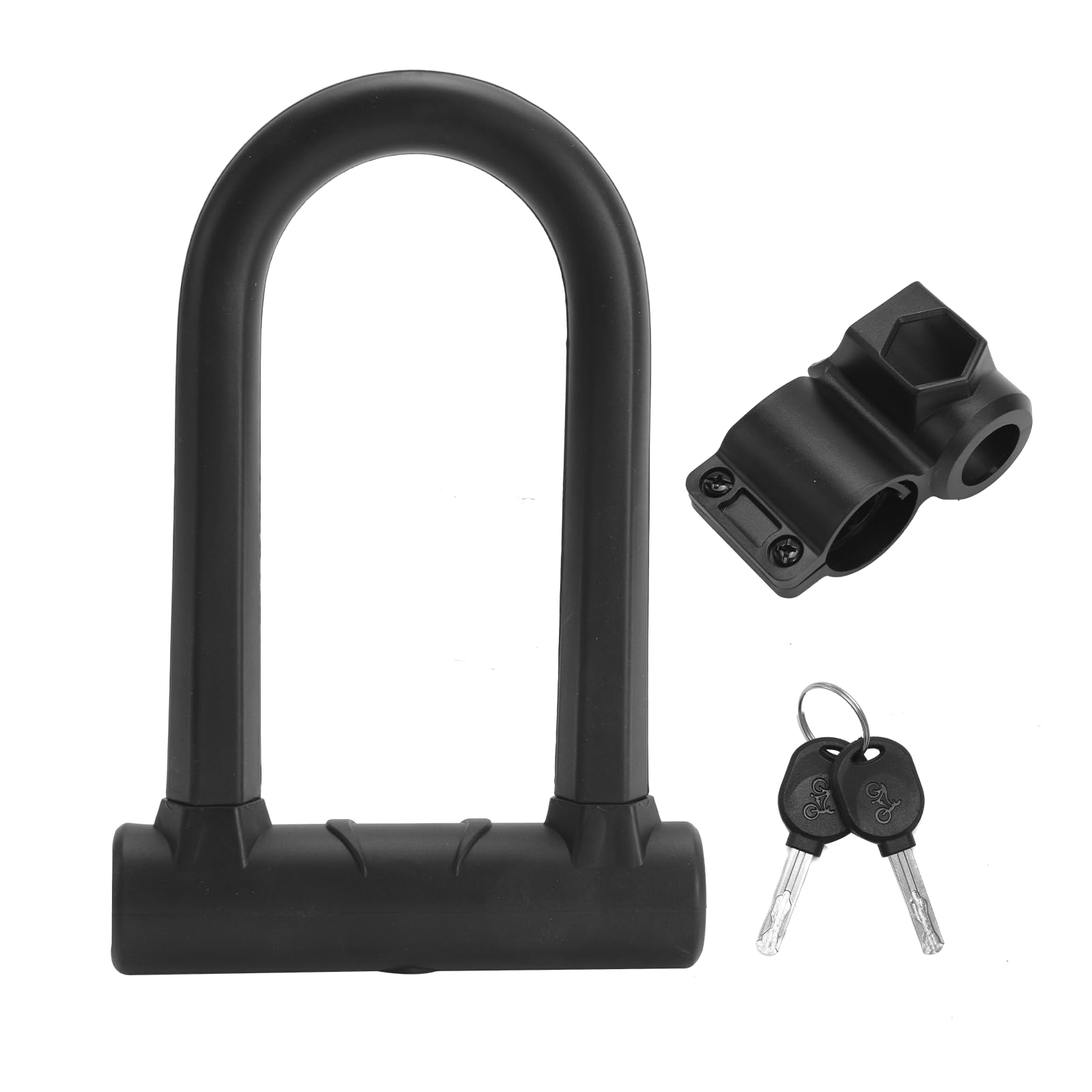 Lucchetto a U, Lucchetto per Bicicletta Incluse Grillo da 17 mm, U-lock con Supporto per Bici e 2 Chiavi, Antifurto Bici, Dimensioni 6,7 cm x 14,7 cm, per Biciclette, E-Bike, Scooter