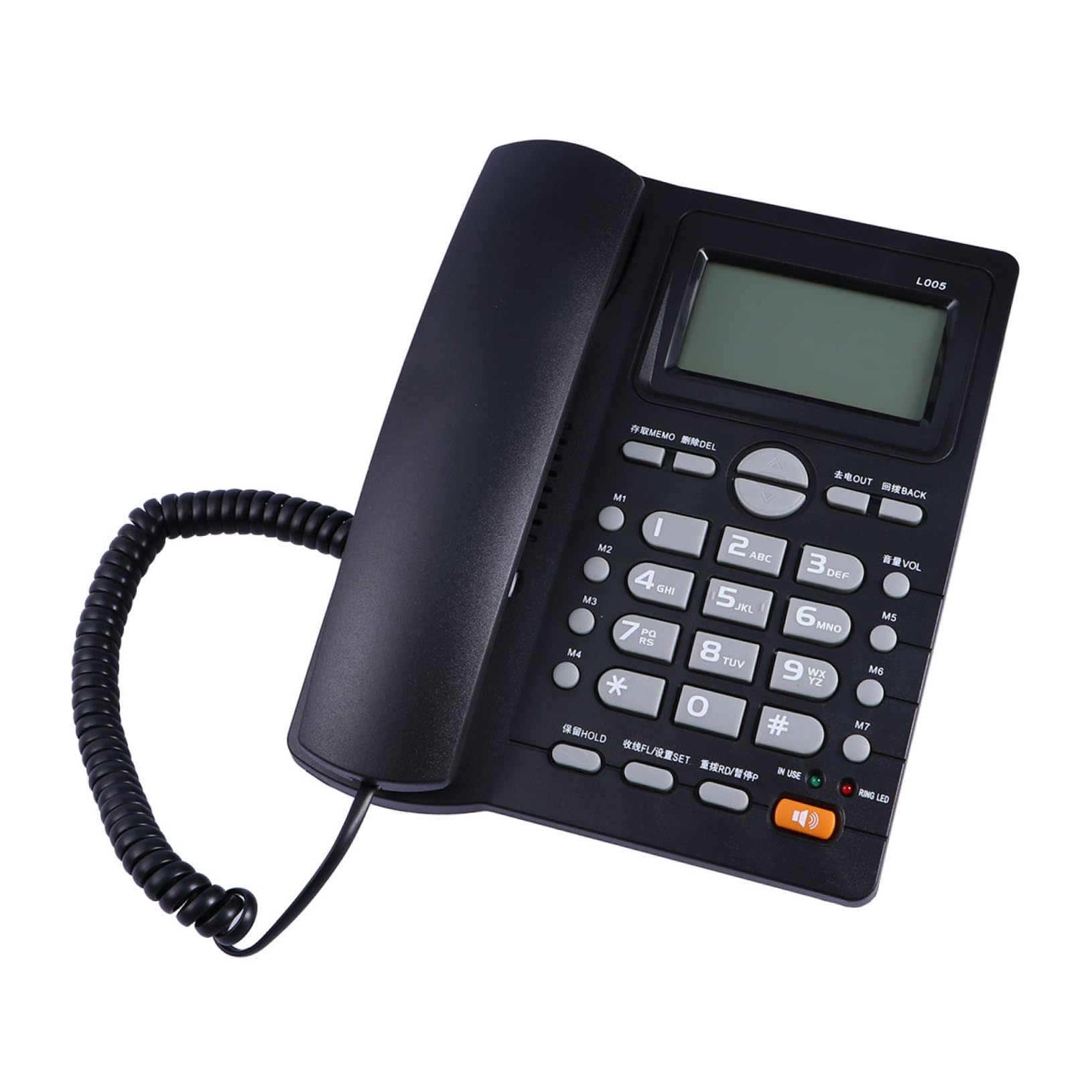NUOBESTY Telefono Fisso da Ufficio Display e Doppia Porta Nero