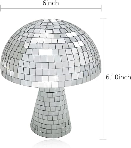 Miniatura 2 de Bola de discoteca de hongos, espejo plateado con purpurina para decoración de mesa, luz reflectante para bar, pista de baile, fiesta, habitación,