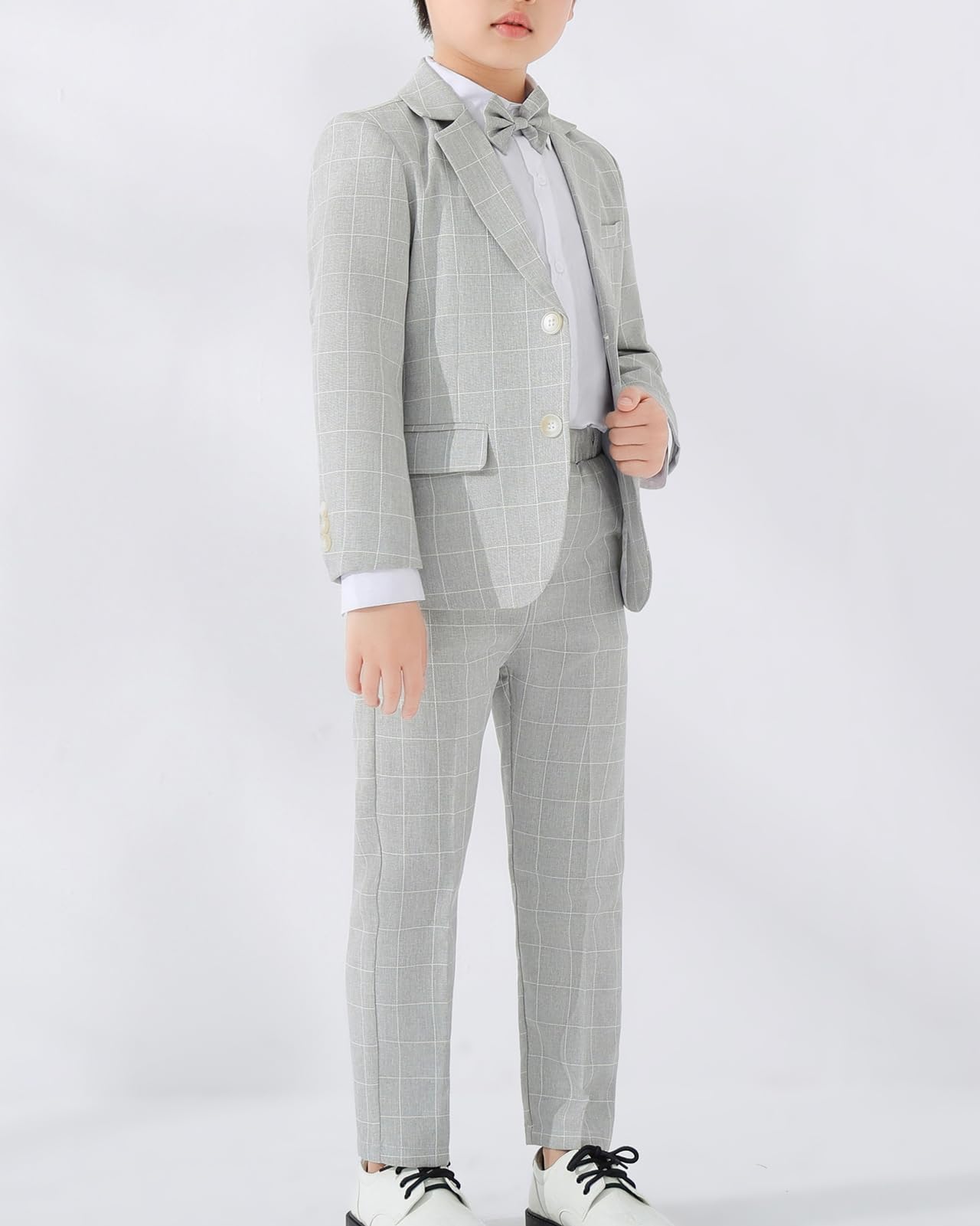3/4 Piezas Conjunto de Traje para Niños Gentleman Ceremonia Conjunto de Blazer y Pantalón,Camisa, Pajarita, Traje de Boda