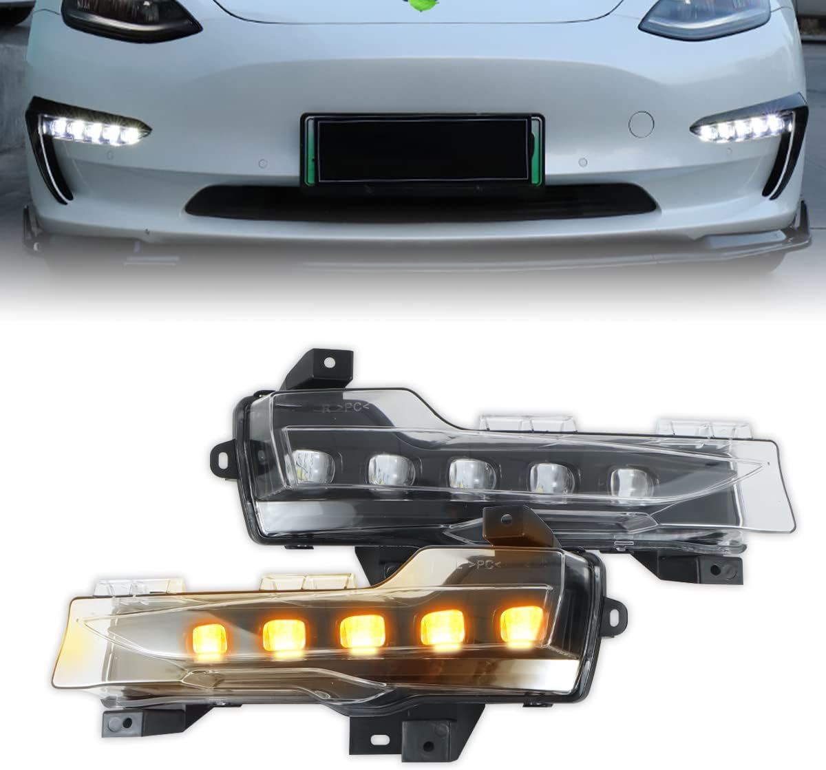 Buy Hansshow LED Fog Lights Assembly for Tesla Model 3Y Front Bumper