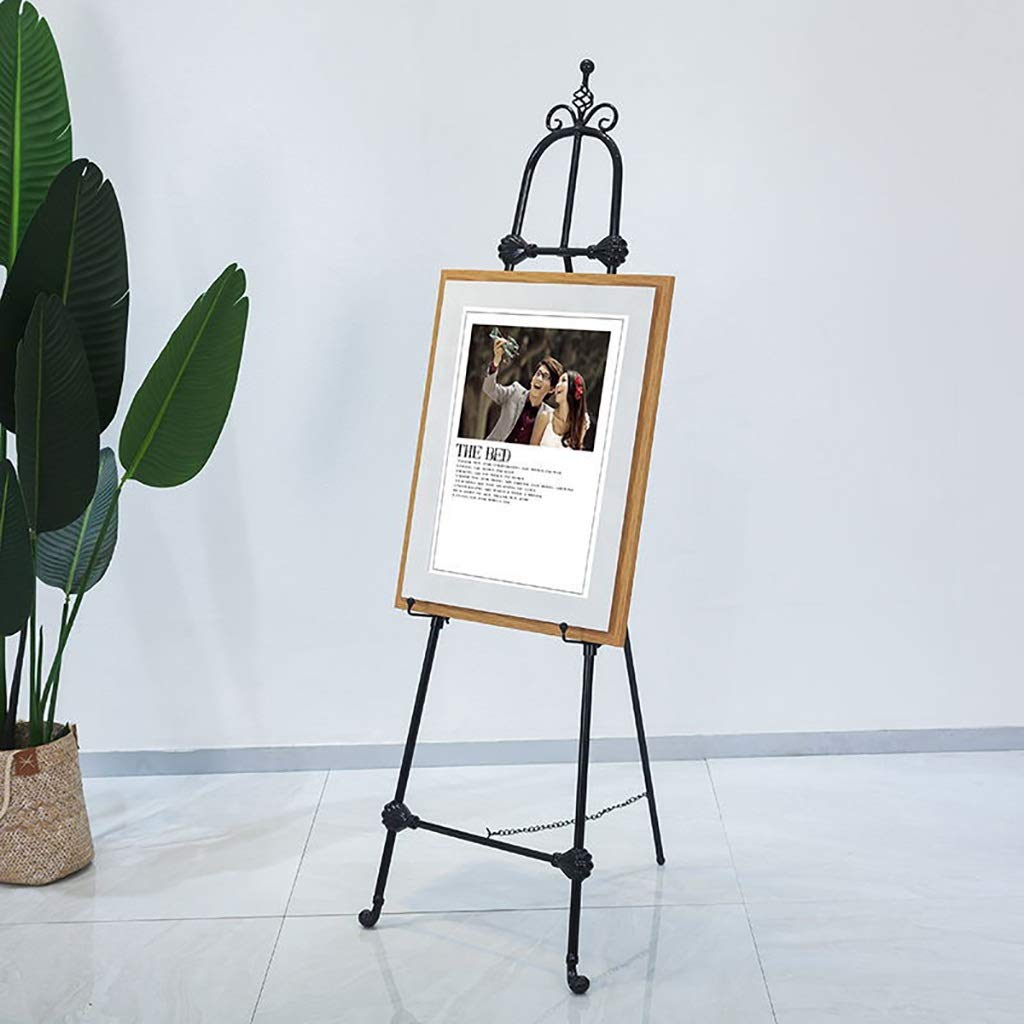 HADECOLL Strong And Durable Modern Simplicity Wrought Iron Easel Bracket Wedding Hotel Wedding Photo Stand Advertising Poster Display Stand,B-120Cm