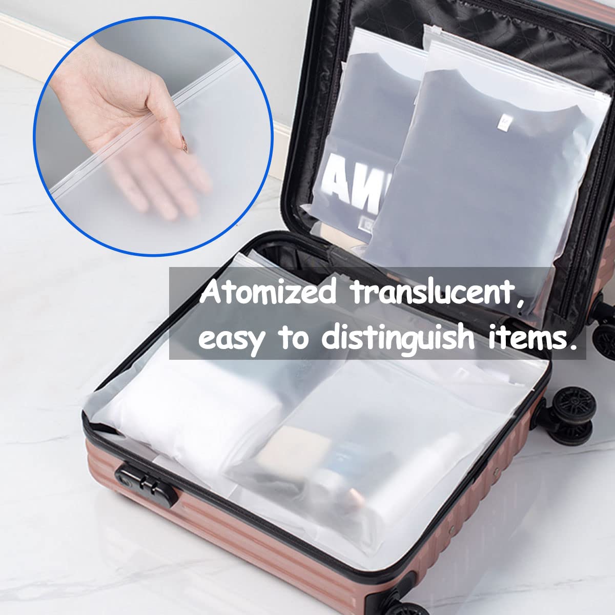 30 Pièces Sac Zipper Voyage,Sac de Rangement Plastique Transparent