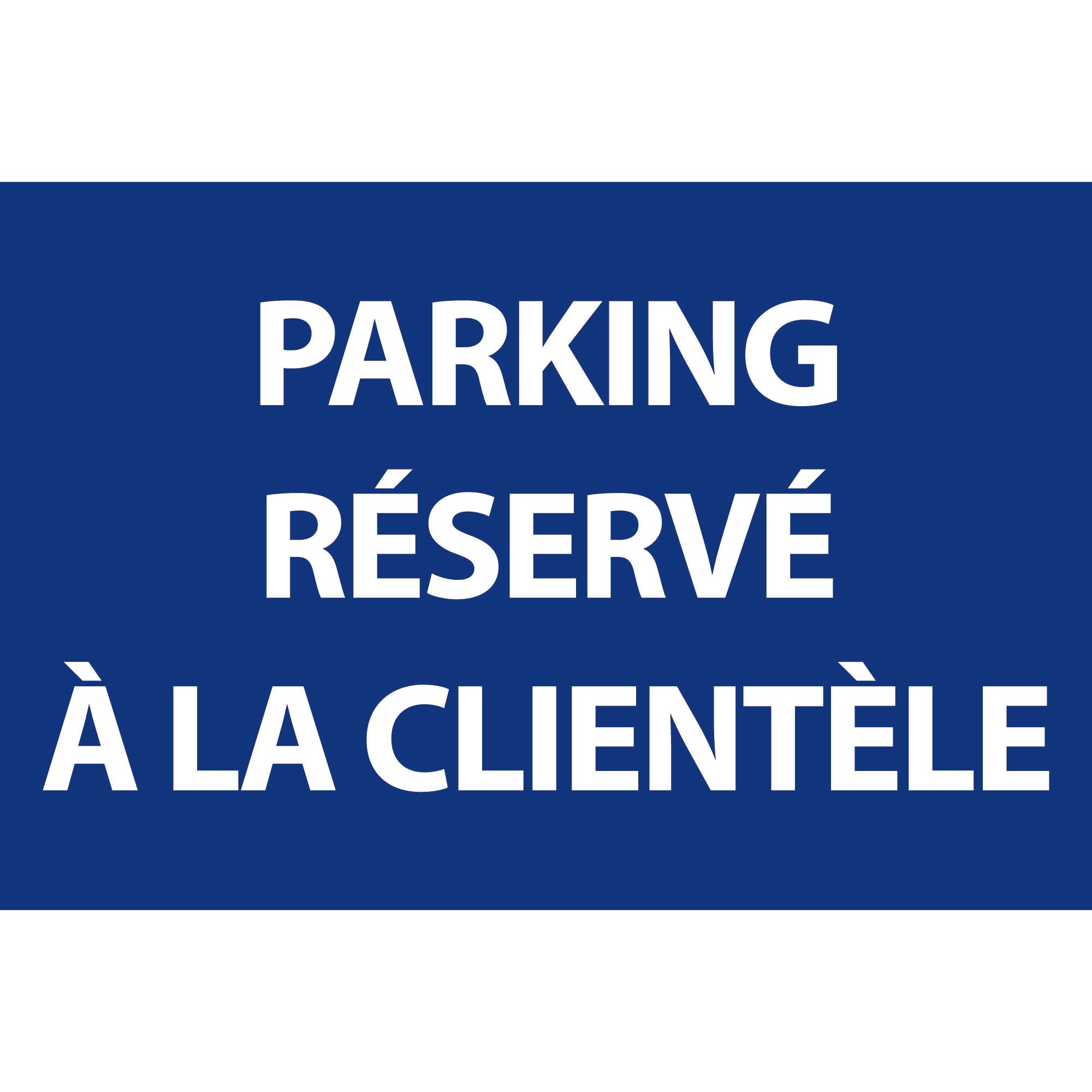 Panneau de parking client en PVC bleu pour simplifier l'accès magasin