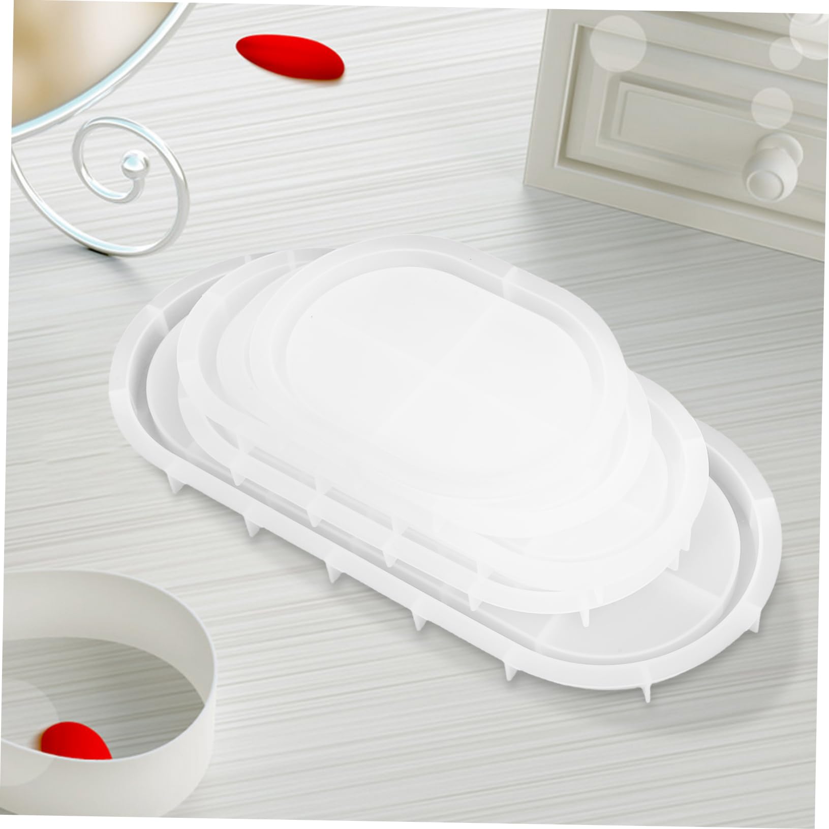 DOITOOL 5pezzi Stampo Ovale in Resina Per Resina Epossidica Stampo in Silicone Per Gioielli Fai Da Te