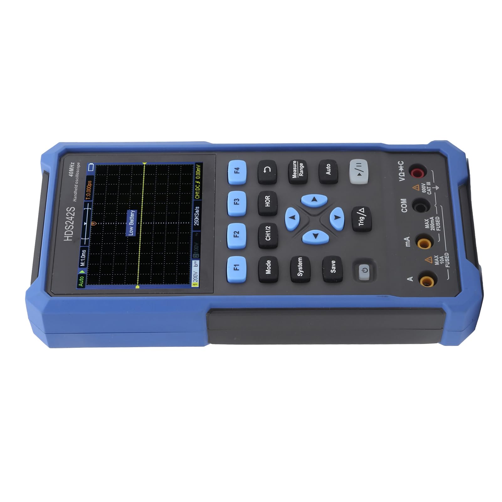 Ejoyous Osciloscopio Digital Portátil, Multímetro de Osciloscopio Digital de 2 Canales 40MHz S LCD con Fuente de Señal de 25MHz, Rango Automático USB C para Reparación Electrónica y Pruebas de Campo