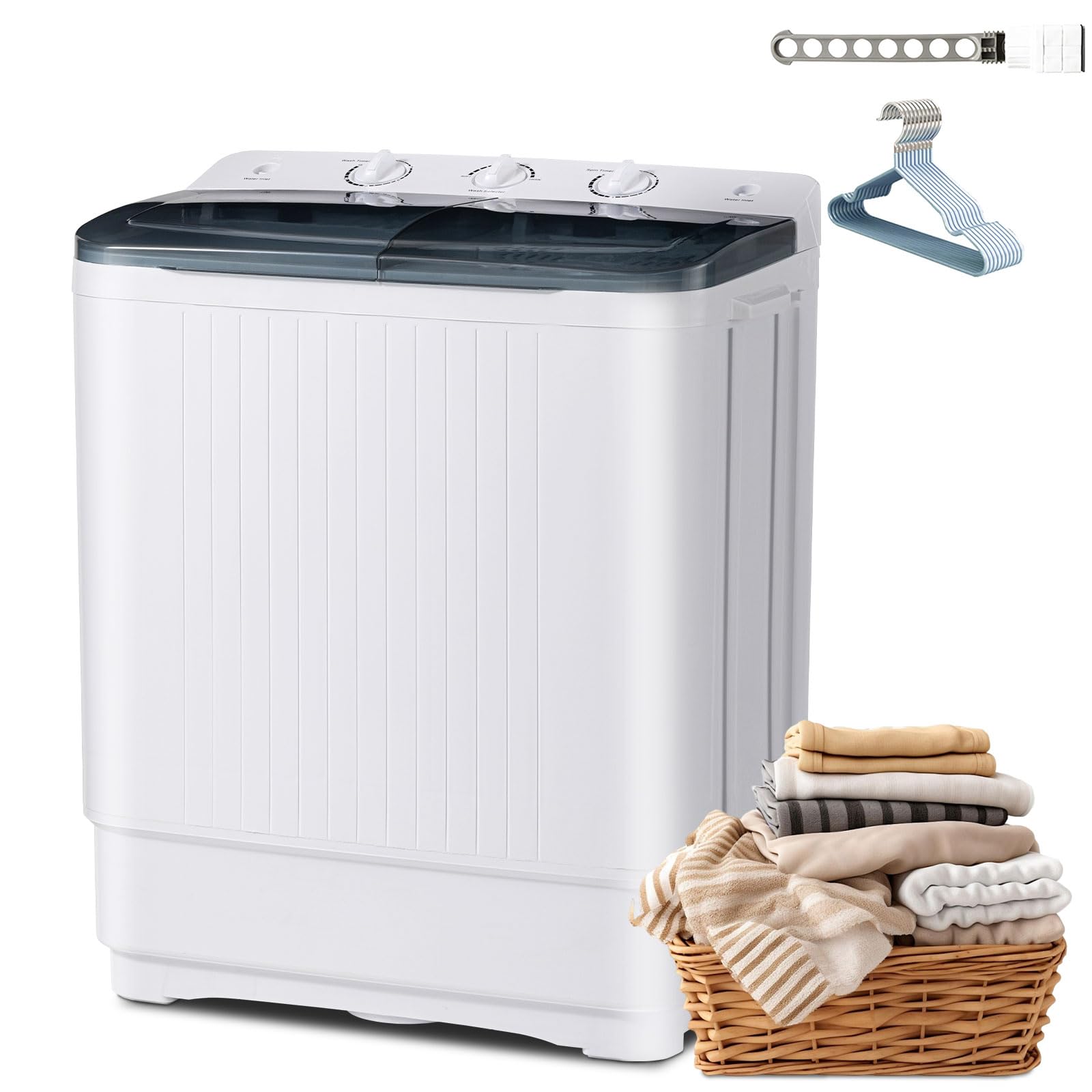 Amazon.com: Portable 2-in-1 Twin Tub Washing Machine, 22Lbs Washer