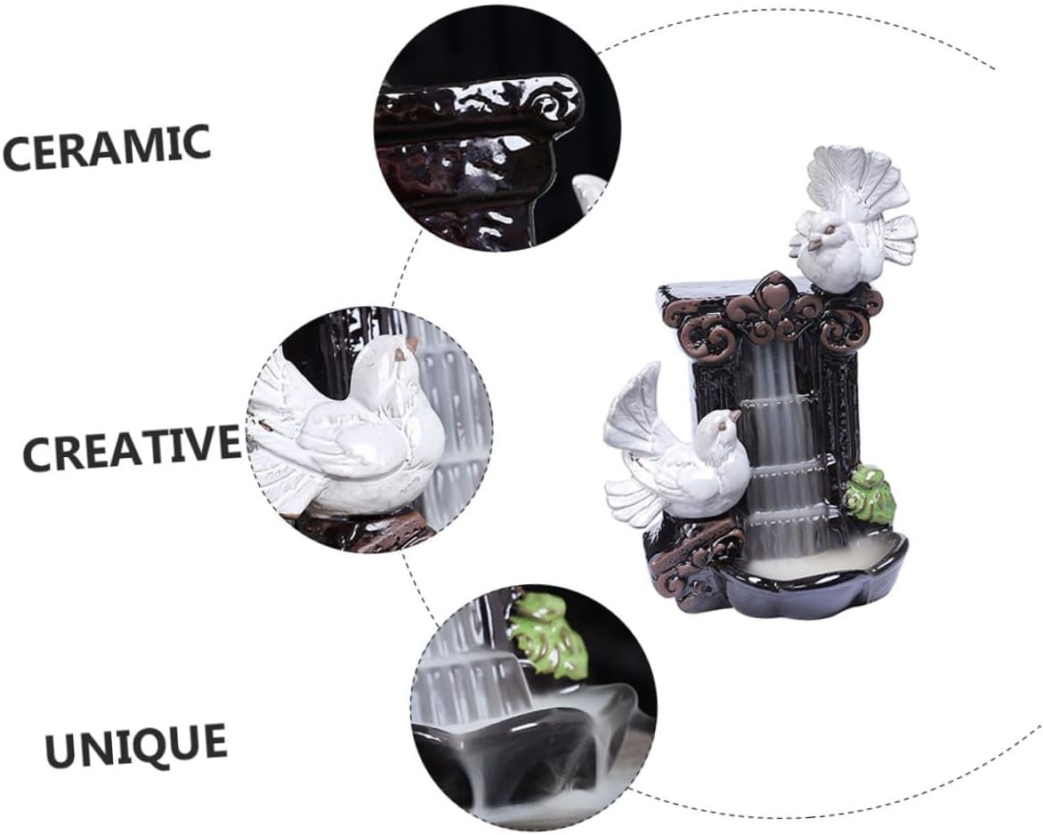 BESPORTBLE Ceramic Pigeon Incense Holder Artistic Indoor Incense Burner Decoration Tranquil Workspace Home Fragrance Accessory for Living Room and Desk