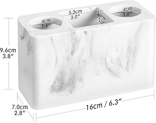 Vista 75 de Luxspire Soporte para cepillos de dientes, 3 ranuras, soporte eléctrico para cepillos de dientes y pasta de dientes, almacenamiento de resina