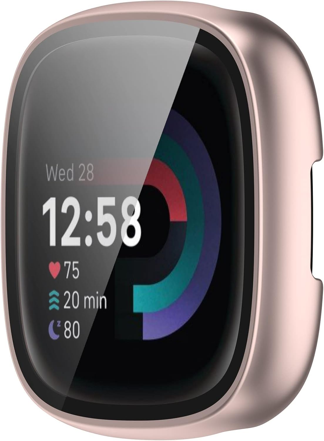 3Pack Screen Protector Cases Compatible with Fitbit Sense 2/Versa 4 Accessories TenCloud Covers Scratched Resistant Screen Protectors for Fitbit Versa 4/Sense 2 (Black+Silver+Rose Gold)