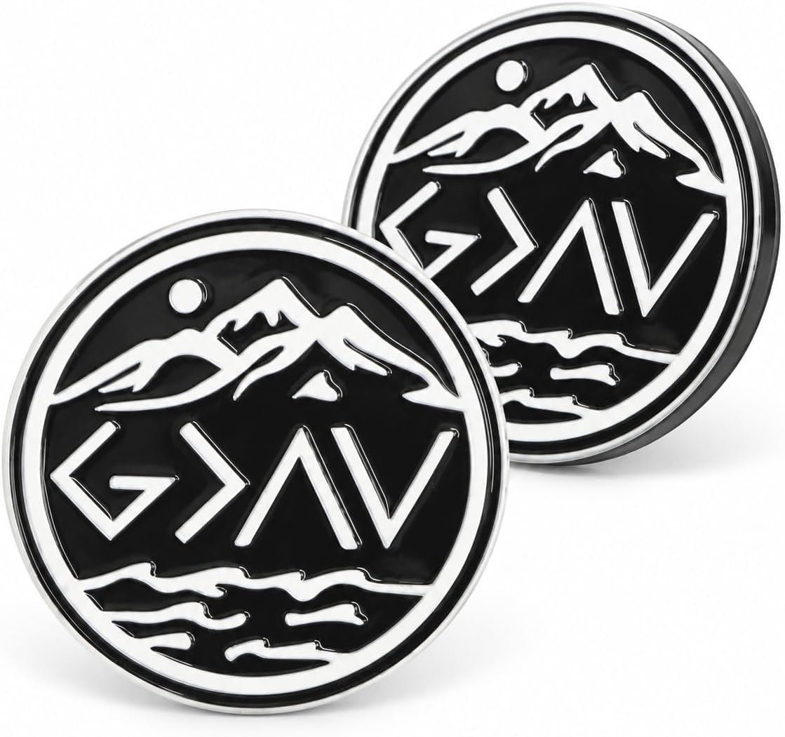 Amazon.com: Mountain River 3D Car Emblem, Round Outdoor ABS Badge, 2 ...