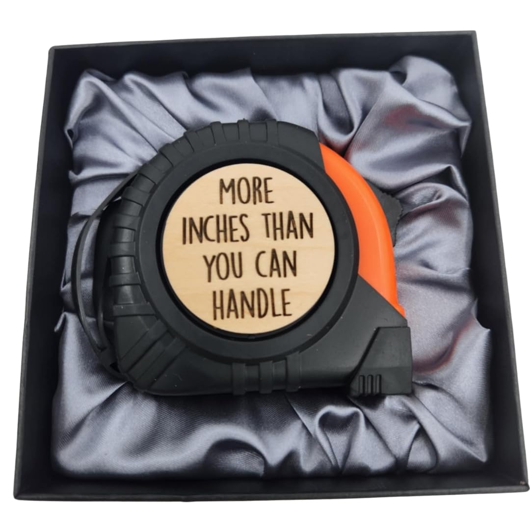 Boyfriend Gag Gift for Men Funny, Adult Christmas for Him, Husband Birthday Gift Ideas, Funny White Elephant Gifts for Men Adult Humor, Cool Guy Gifts, More Inches Than You Can Handle Tape Measure