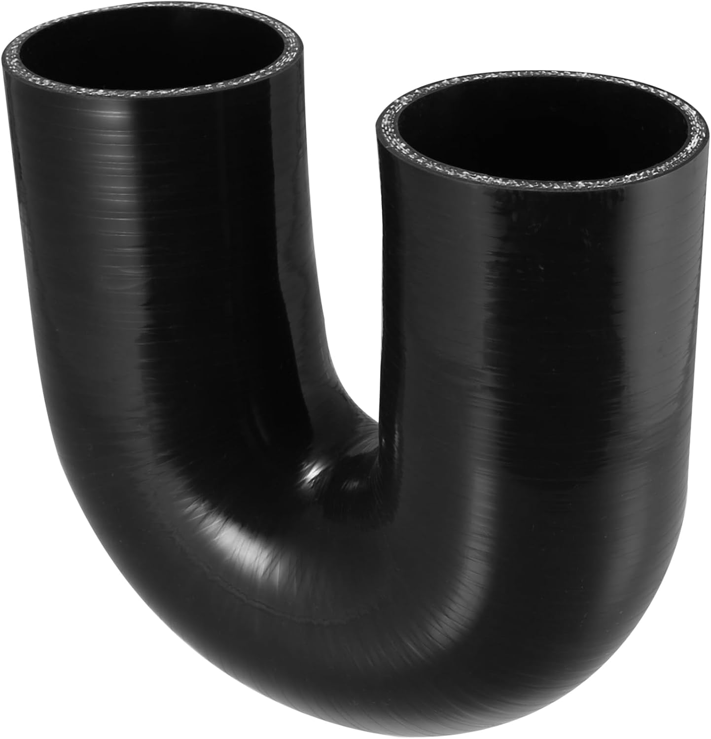 X AUTOHAUX 70mm 2.75" ID 180 Degree Silicone Reducer Hose Silicone Hose Coupler Intercooler Tube Black for Car Intercooler Intake Piping