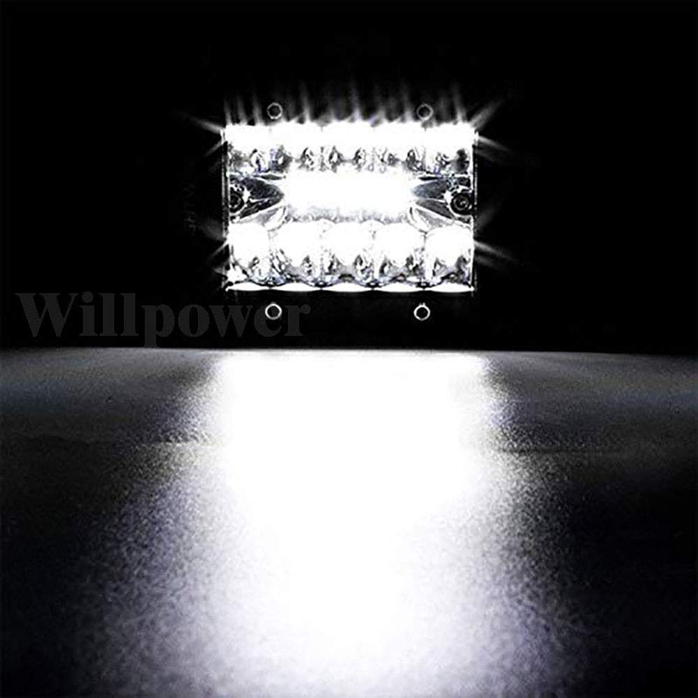 RIGIDON 10 szt. Led Work Light Bar, 8D Tri Row 10.2 cm 60 W Flood Spot Combo Beam, 12 V 24 V Lampa Światła Jazdy do Samochodu Offroad, Łódź, Ciężarówka 4x4 SUV ATV Traktory Koparka 6000 K Biały,
