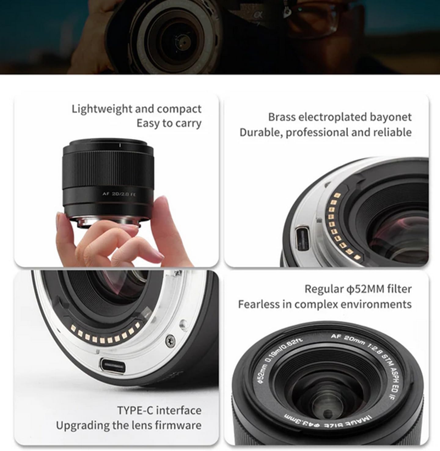 VILTROX 20mm f/2.8 Z Lens for Nikon, 20mm F2.8 Z-Mount Full Frame AFLens Prime Wide Angle Autofocus Lens for Nikon Z Camera Z5, Z6, Z7, Z8, Z9, Z30, Z50, and ZFC Models