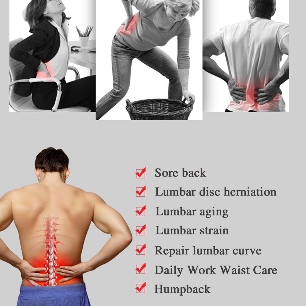 Faja Lumbar para Espalda, Cinturón de Soporte Lumbar Ayuda a Aliviar Dolor y Lesiones, Ciática, Hernia de Disco, Faja Lumbar Deportiva para Hombre y Mujer,XL