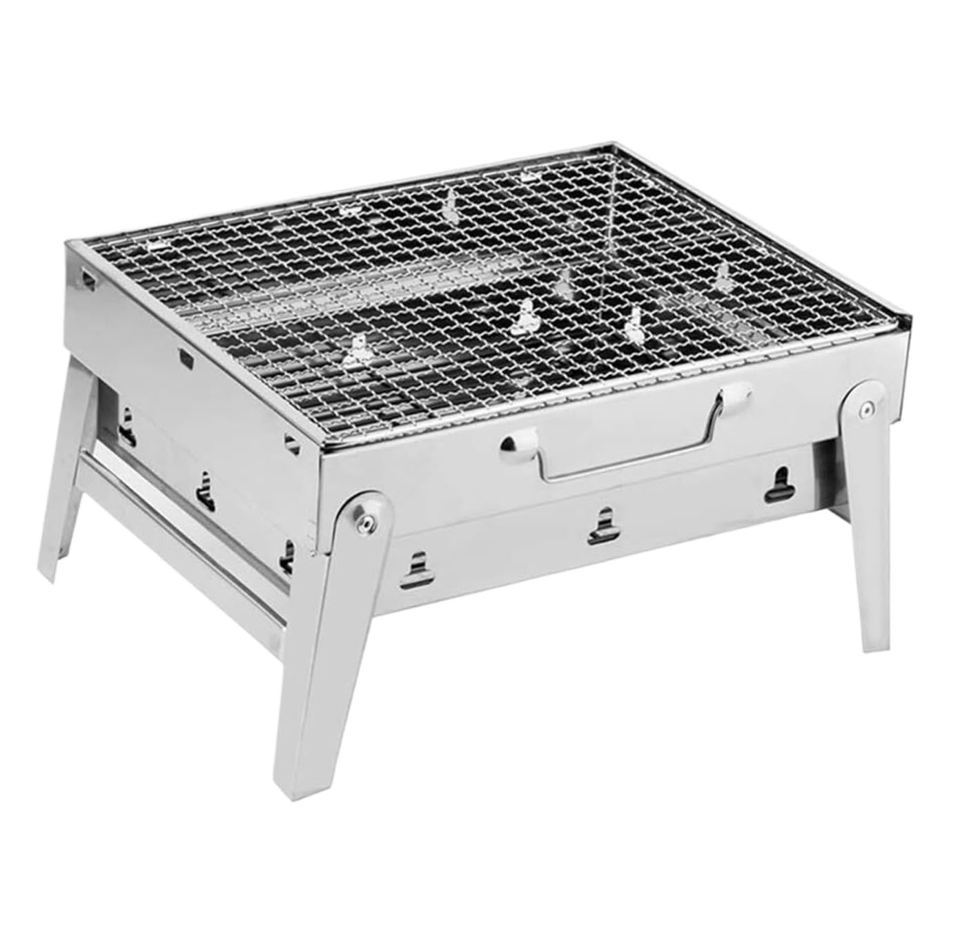 Barbacoa Carbón Parrilla De Barbacoa Portátil Al Aire Libre, Parrillas Carbón Plegables Acero Inoxidable Para Horno Campaing Aire Libre Portátil(35 * 27 * 20cm)