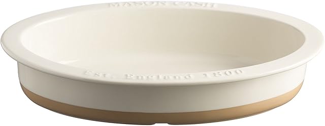 Mason Cash Collection Chip Resistant Stoneware Oval Baking Roasting Serving Dish, Ceramic, Cream/Cane, 7.2 x 20 x 31 cm