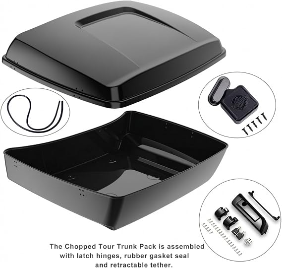 Advanblack White Onyx Pearl Tour Trunk Pack 2024 Road Glide Motorcycle Acessories For Harley Touring 2024 RG, Street Glide, Road King (Chopped Tour Trunk Pack)