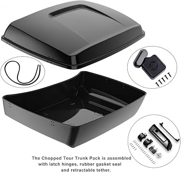 Advanblack White Onyx Pearl Tour Trunk Pack 2024 Road Glide Motorcycle Acessories For Harley Touring 2024 RG, Street Glide, Road King (Chopped Tour Trunk Pack)