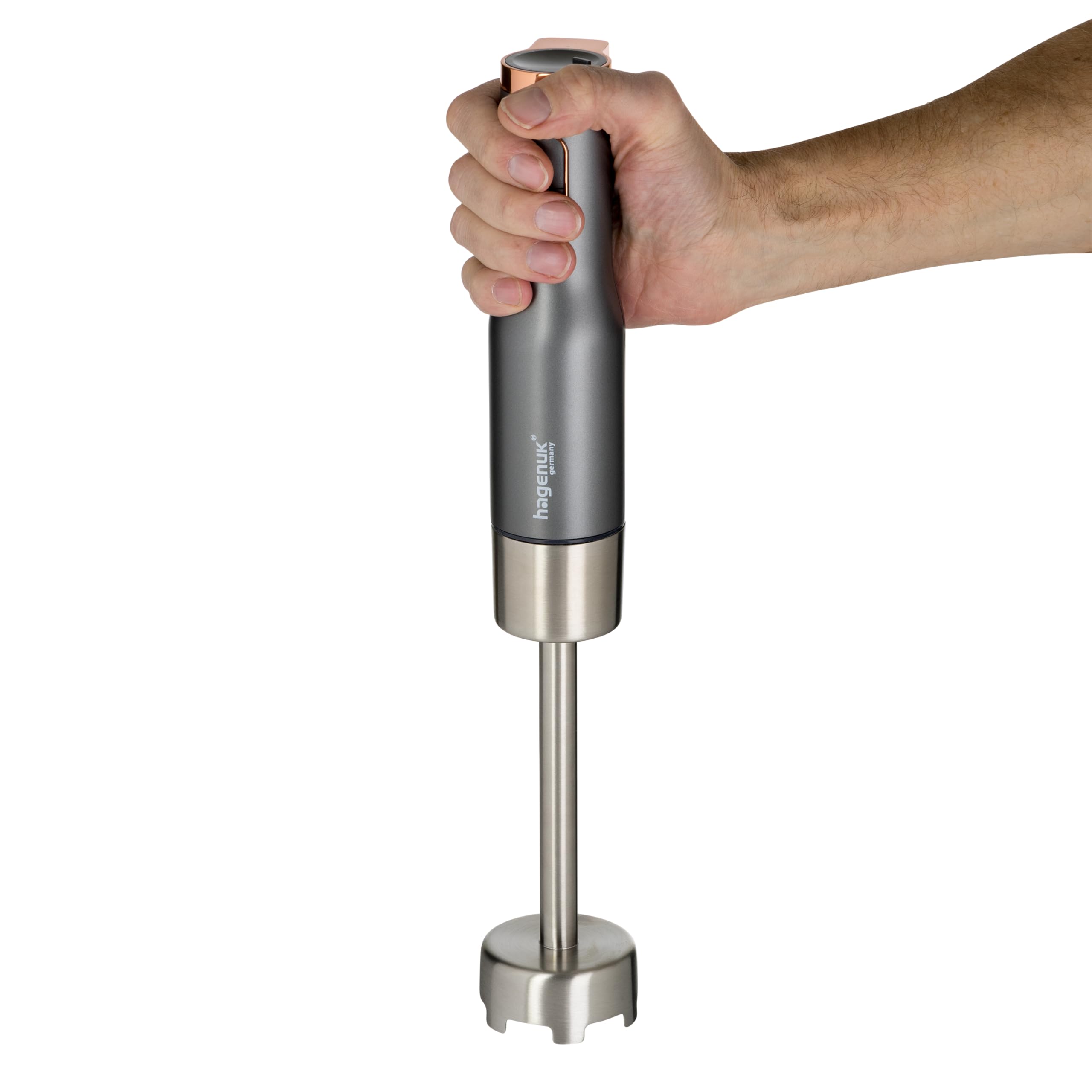 Stabmixer-Set | 800 Watt | Titan-Klinge | 7-teilig | Kartoffelstampfer | edelstahl Schneebesen | Chopper | Meßbecher