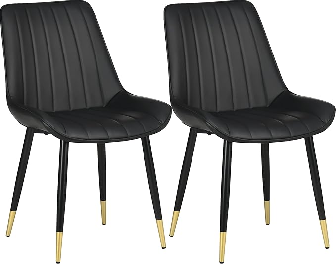 Dining Chairs Set of 2, Modern Kitchen Chair with PU Leather