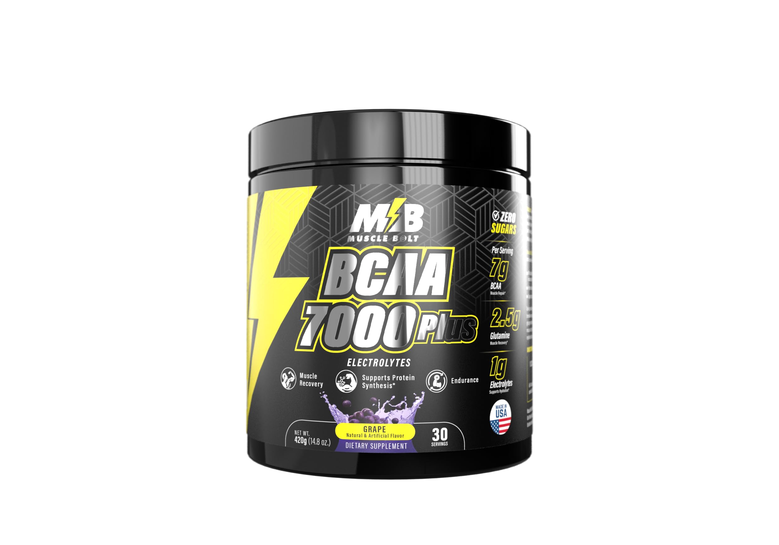 BCAA 7000 Plus For Muscle Recovery & Endurance Grape 30 Servings, 420g