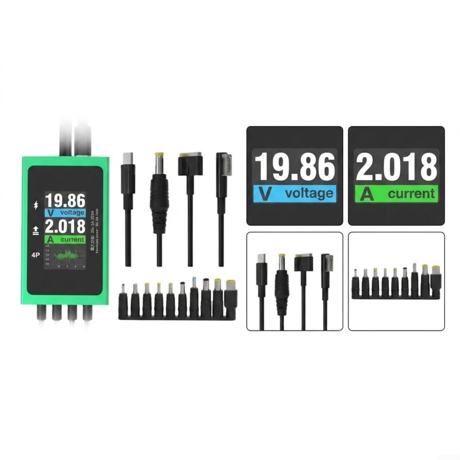 PW08 - Cavo tester di alimentazione per computer portatile con display