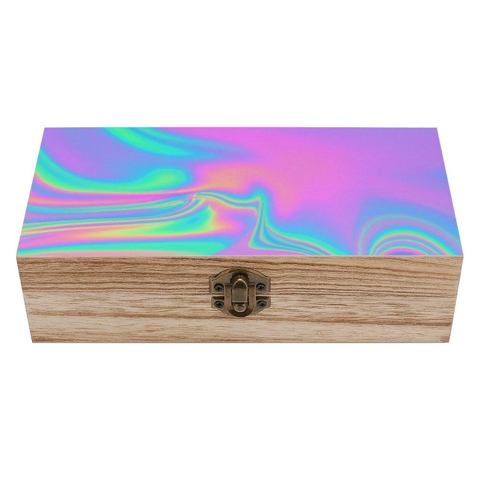 HLBSDM Neon Tie Dye Wooden Storage Vintage Keepsake Decorative Boxs