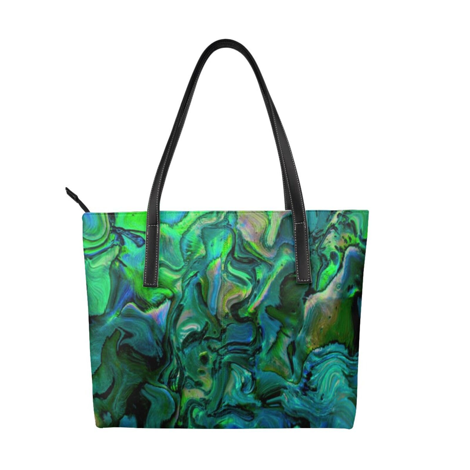 Sac à bandoulière en polyuréthane et sac à main en nacre d'ormeau chic - 6