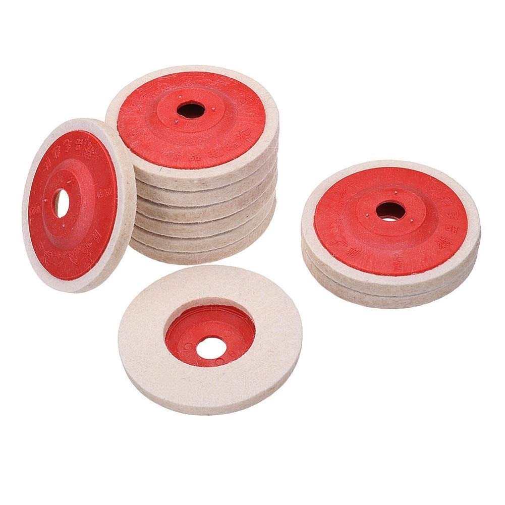 10 pz 100mm 4 Pollici Lana Lucidatura Smerigliatrice Angolare Ruota Feltro Lucidatura Disco Pad Abrasivi