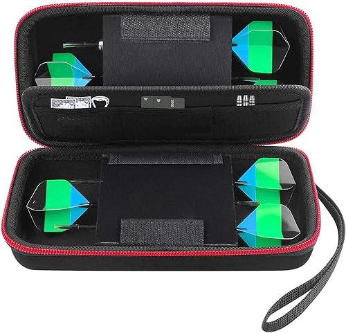 ALKOO Estuche de dardos para 6 piezas de acero y punta suave, organizador de almacenamiento con capacidad para 6 dardos y puntas, ejes y accesorios
