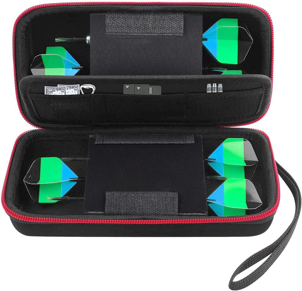 ALKOO Dart Case Holder Bag for 6 pcs Steel and Soft Tip Darts Set, Storage Organizer Holds 6 Darts and Tips, Shafts and Flights Accessories (Cases Only) (Red, Holds 6 darts)