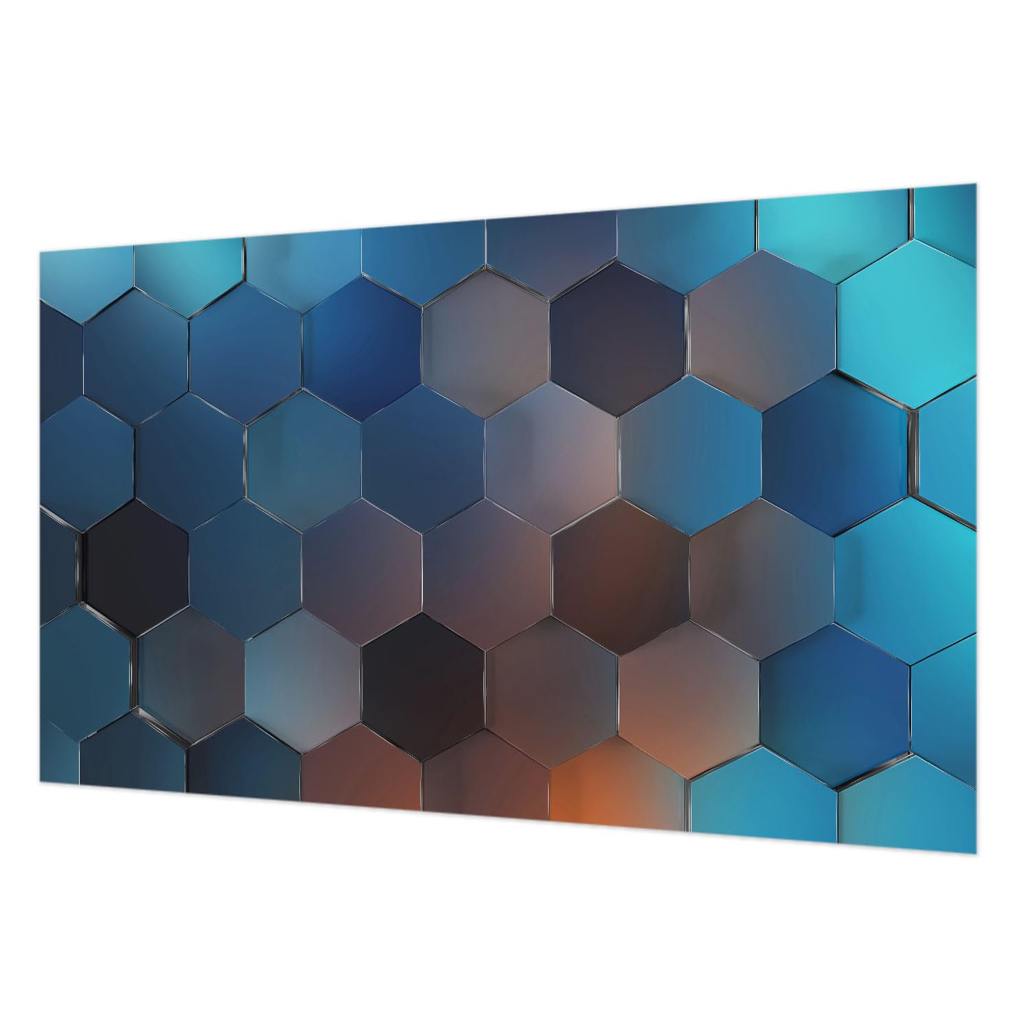 Papier peint mural intissé hexagones bleus tapisserie 416x254 grand format