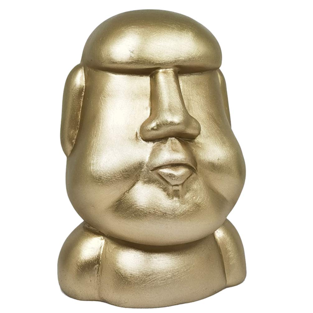 Healifty Ancient Easter Island Stone Head Ahu Akivi Moai Monolith Statue Money Bank Emsco Group Head Sculpture Piggy Bank for Home Table Stone Storage Bin Random Color