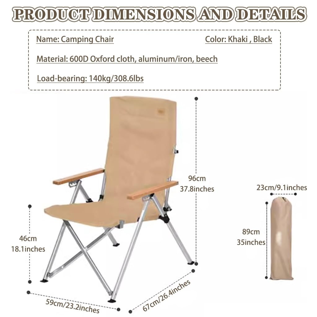 ベージュ アウトドアチェア 4段階調整可能 ベージュ アウトドアチェア 4段階調整可能