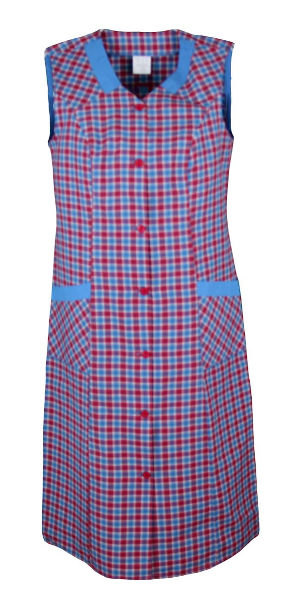 Blouse boutonnée pour femme - En tissu mélangé - À carreaux - Sans manches - Tablier de cuisine, Design 8, 60