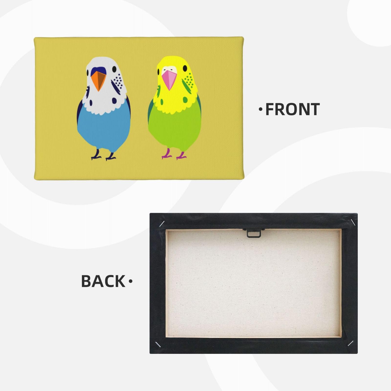 Amazon.co.jp: アートポスター フレーム 装飾画 セキセイインコ 二匹