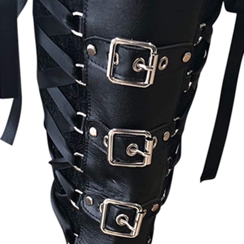 Botas de Invierno Mujer Zapatos Atados Cruz Boots kneeth Cuero Cosplay Gótico Mujeres Fashion Plataforma inclina Las Botas de Las Mujeres