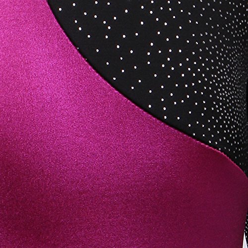 Daxiang DX071-BLACK-130 Long Sleeves Rainbow Stripes Starry Sky Dancing Athletic Leotard thumb #3