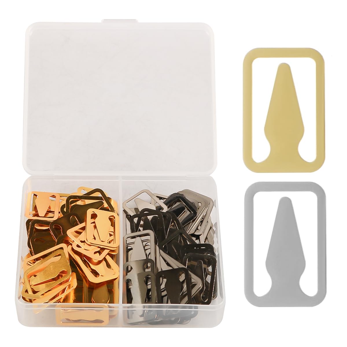 Muiltvoe Book Line Markers Stainless Steel Mini Bookmarks Book Notes Book Page Markers for Book Lovers Mini Metal Bookmark Book Marker Clip (100 Pcs Silver+100 Pcs Gold)