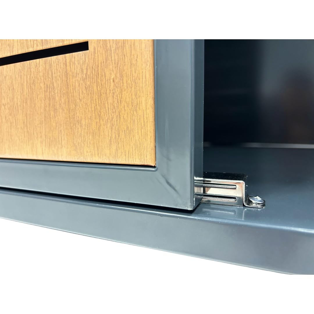 abc HOME Outdoor Küchenwagen Grilltisch fahrbar | Wetterfestes Metall (Pulverbeschichtet) | Gasflaschenschrank & Schwerlastrollen | Anthrazit Holzoptik (1, Küchenwagen ohne Rückenwand)