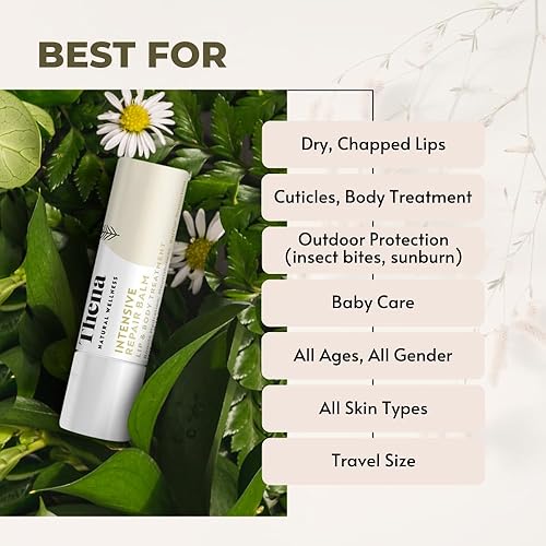 Miniatura 7 de Thena - Bálsamo reparador intensivo que alivia la restauración, suaviza, hidrata y protege los labios secos agrietados cutículas de la piel