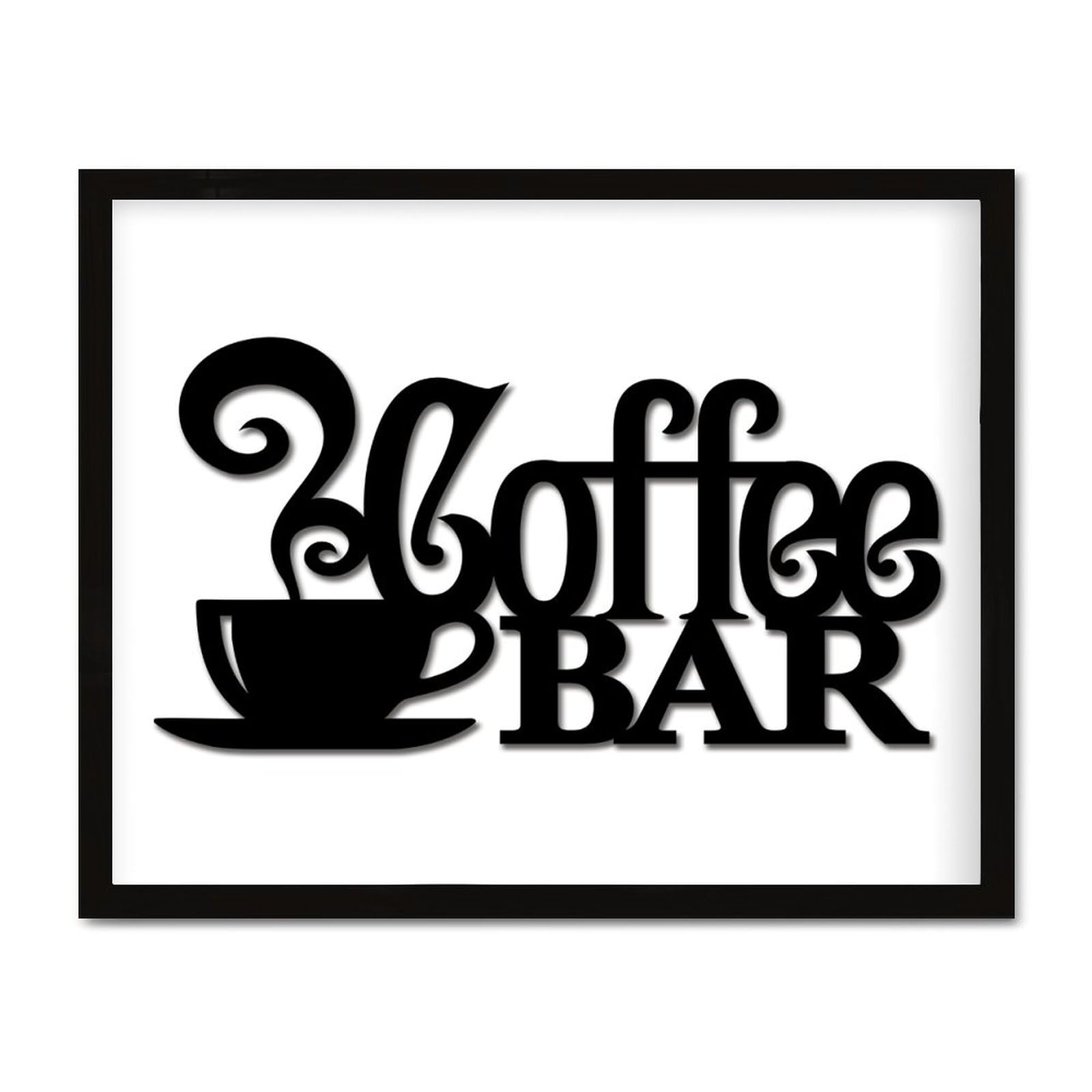 Cadeau de décoration murale café : panneau en bois rustique et tasse