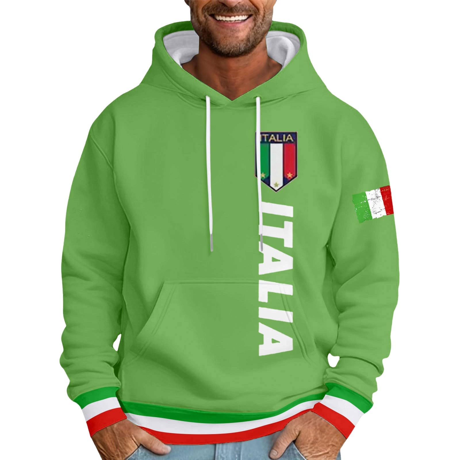 Felpa con cappuccio da uomo con grafica comoda lettera western